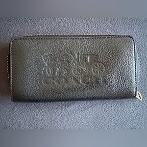 Coach Black Leather Zip Wallet